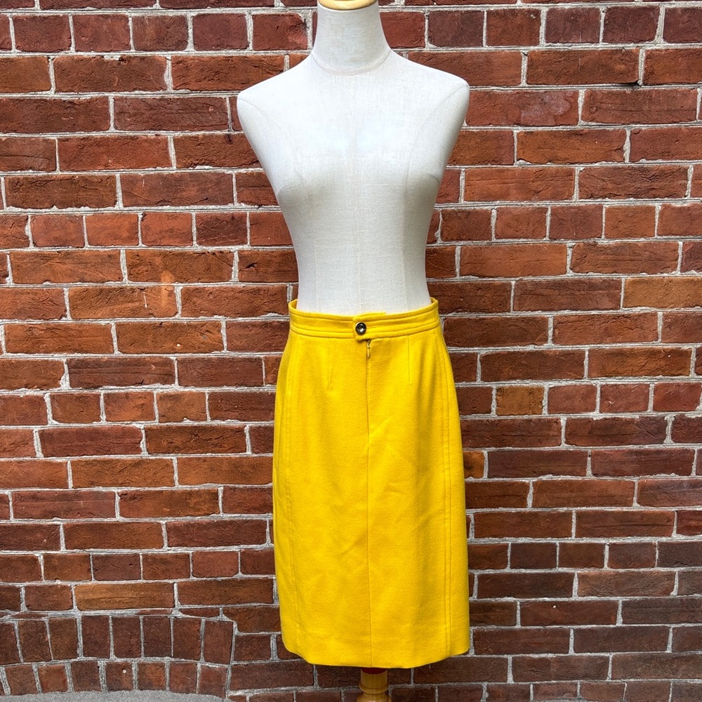 Vintage Courreges Yellow Wool Skirt